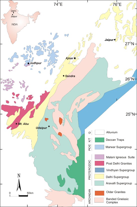 aravalli range in india map